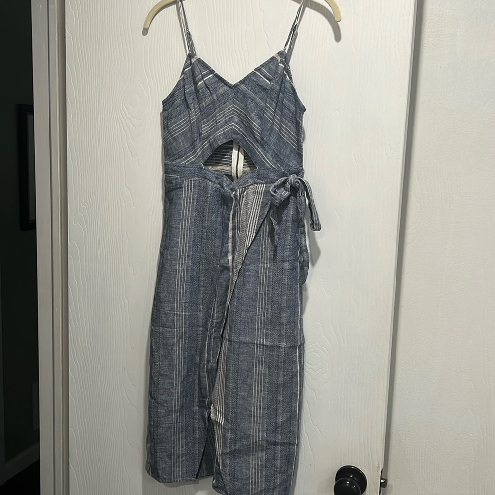 Express blue linen dress size 2